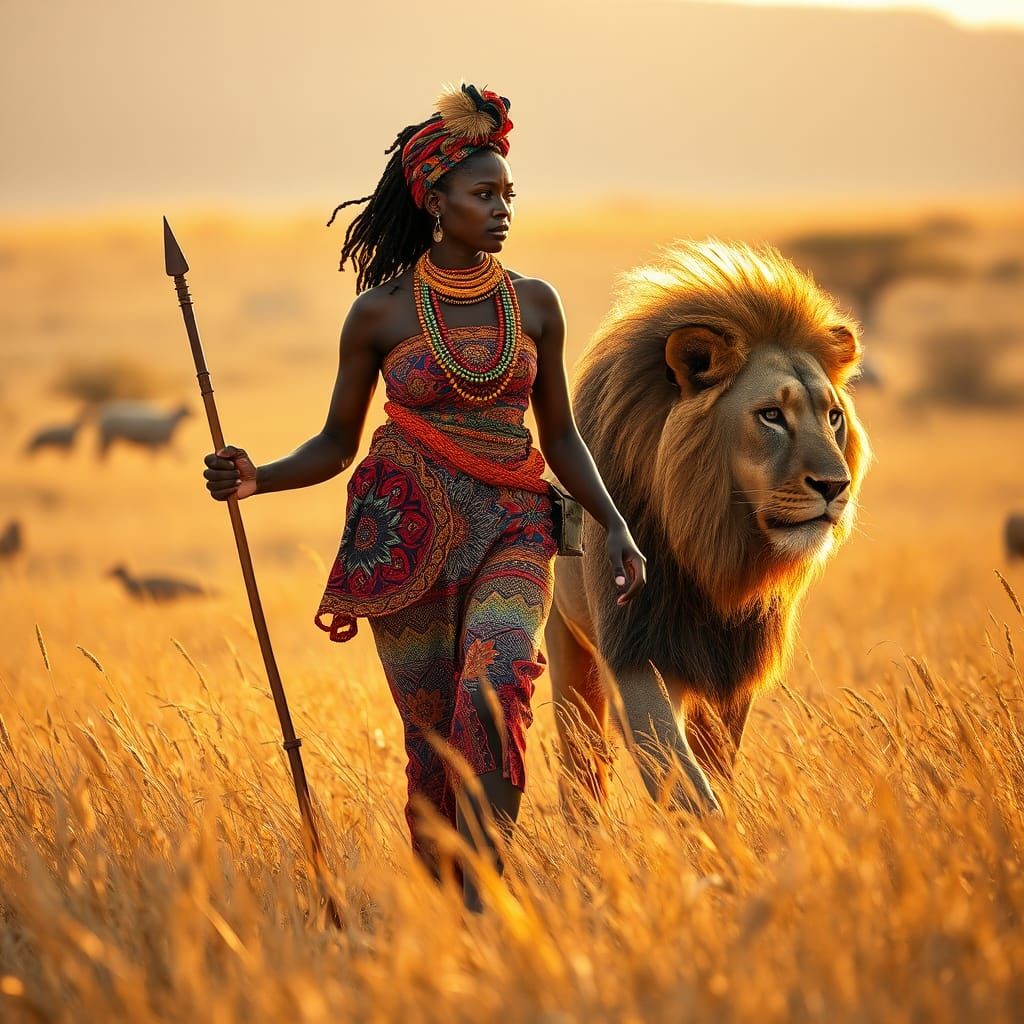  african woman in traditional dress 
  by @Domy