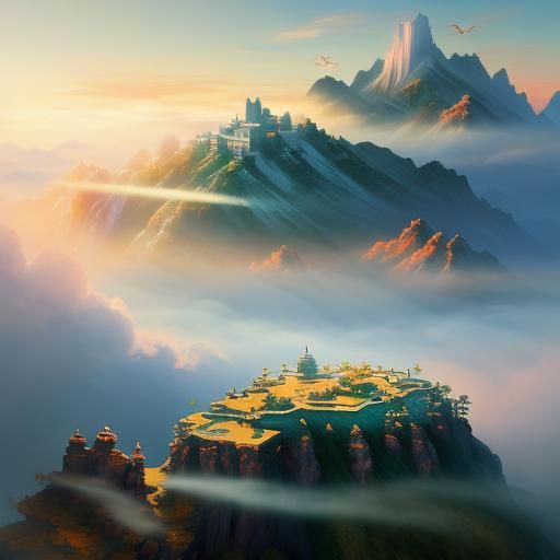 Ethereal Ink Painting: Spring Plowing in a Dreamscape