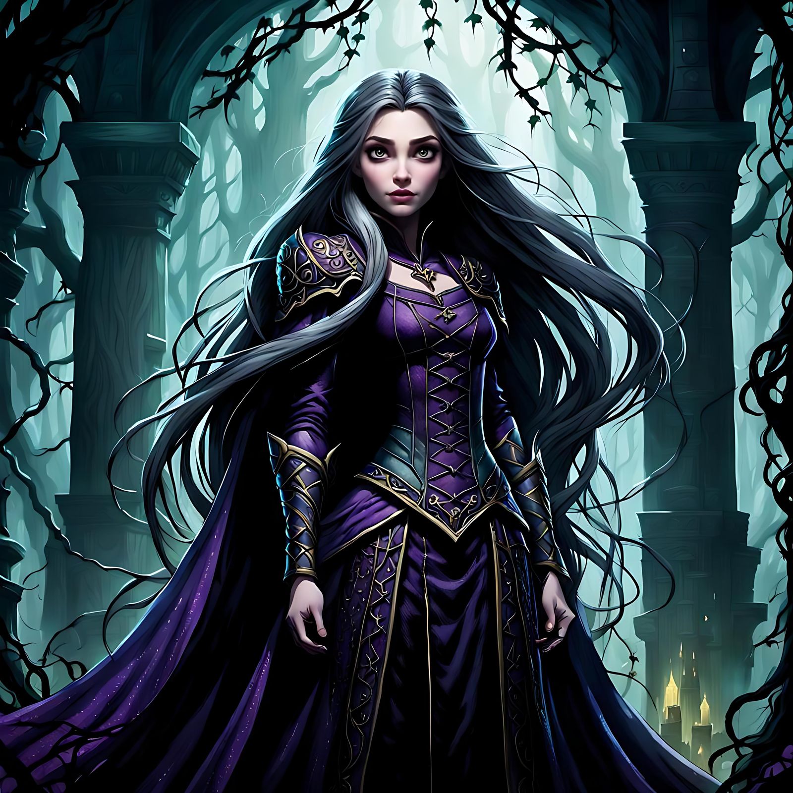 Rapunzel is depicted as the villain. - AI Generated Artwork - NightCafe ...