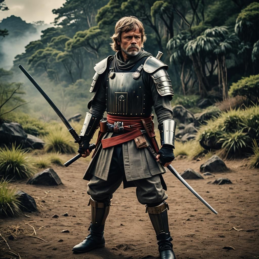 luke skywalker in samurai style armor