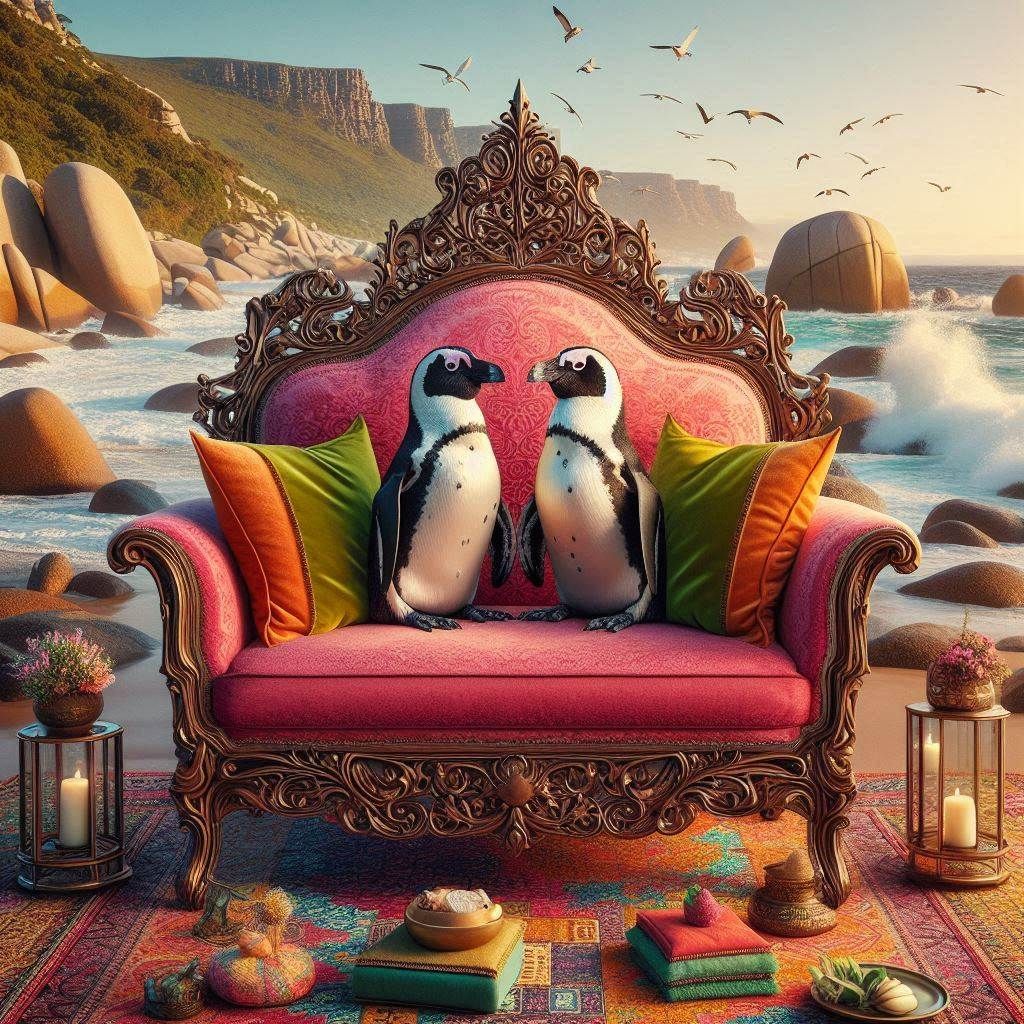 African Penguins chillaxing at Boulders Beach