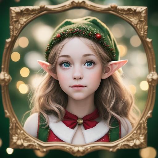 Christmas elf portrait ^v^  by @Kitkat