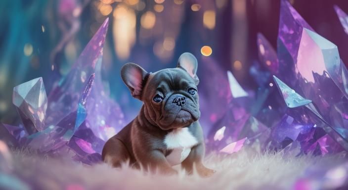 🐾✨ Enchanting Encounter: French Bulldog Puppy in Electric C...