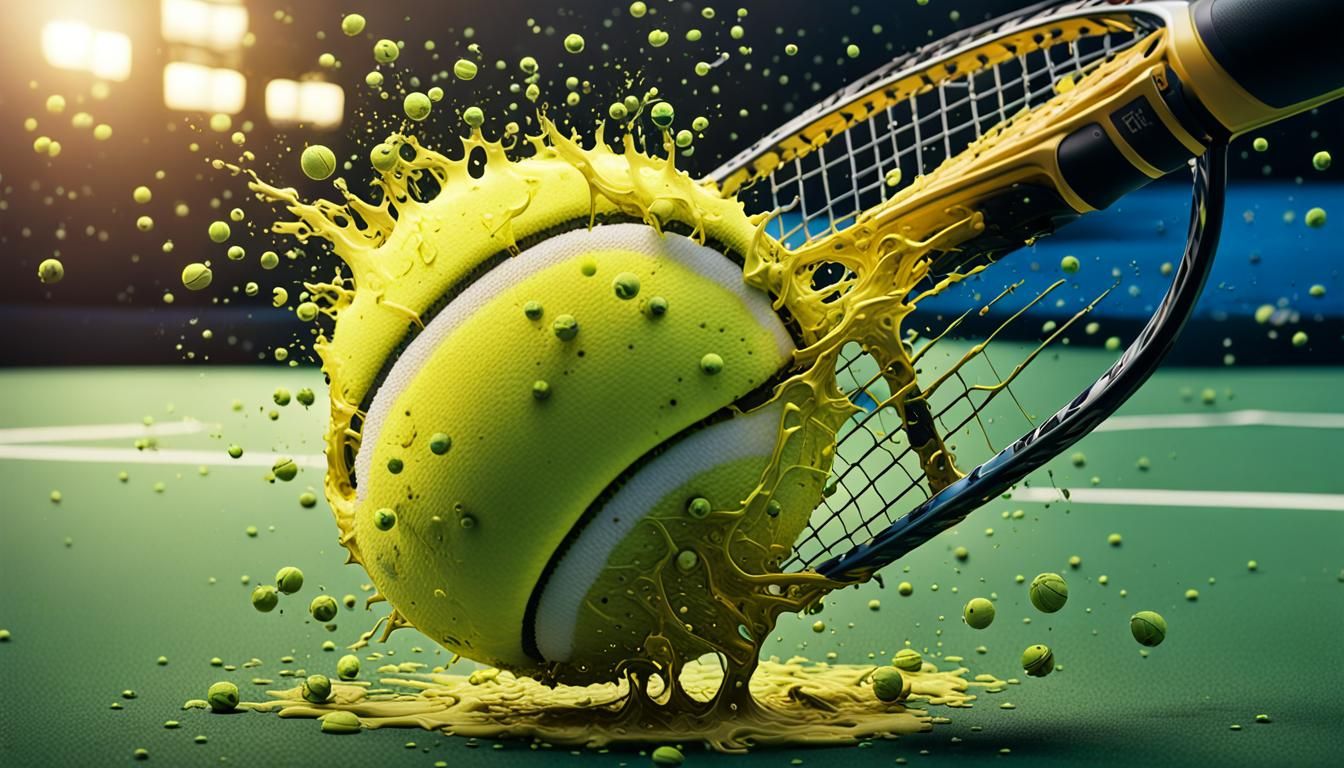 Tennis Ball Explosion in Graffiti Art Style