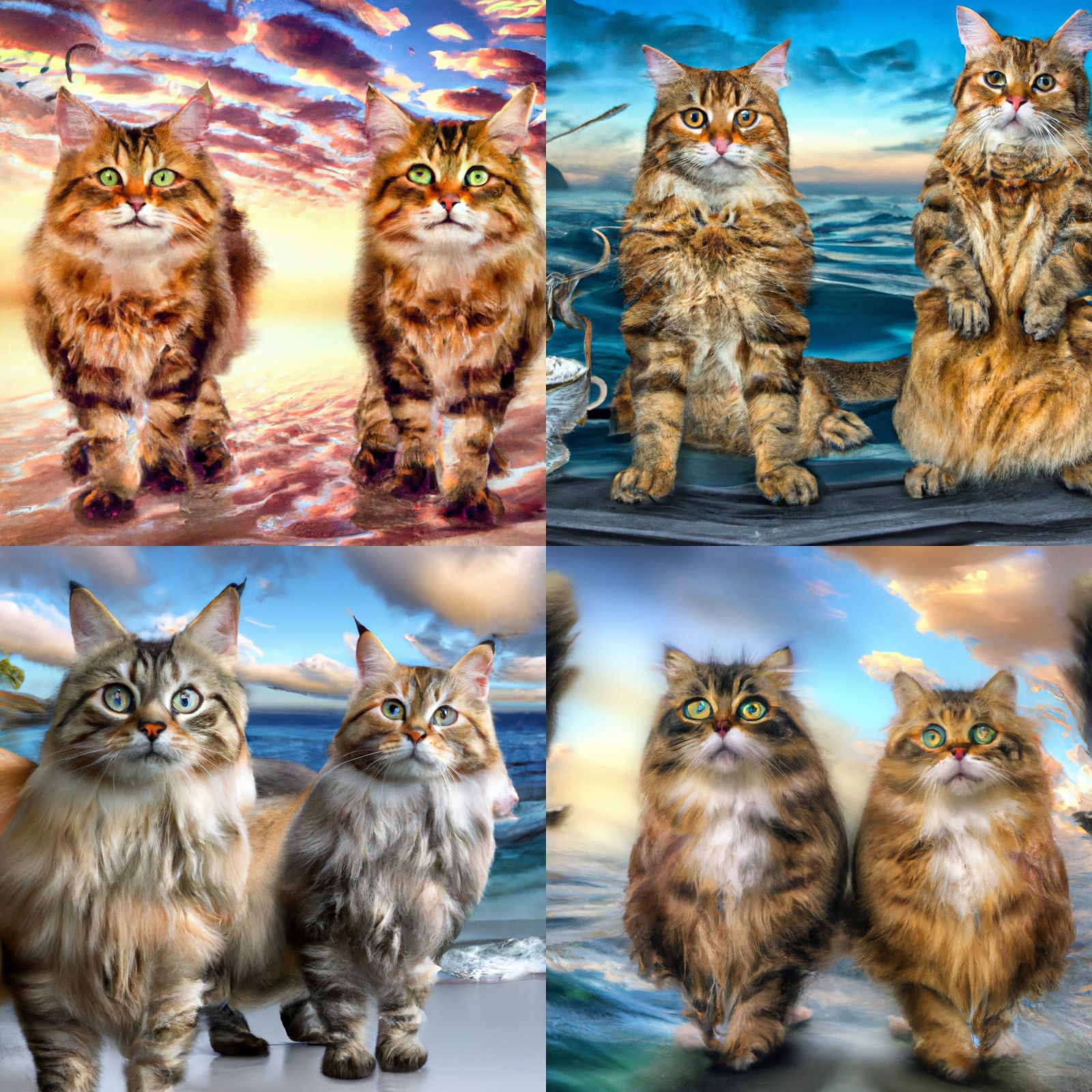 Beautiful Cats at the beach