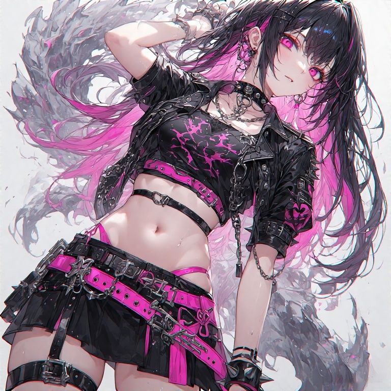 pink gothic punk waifu