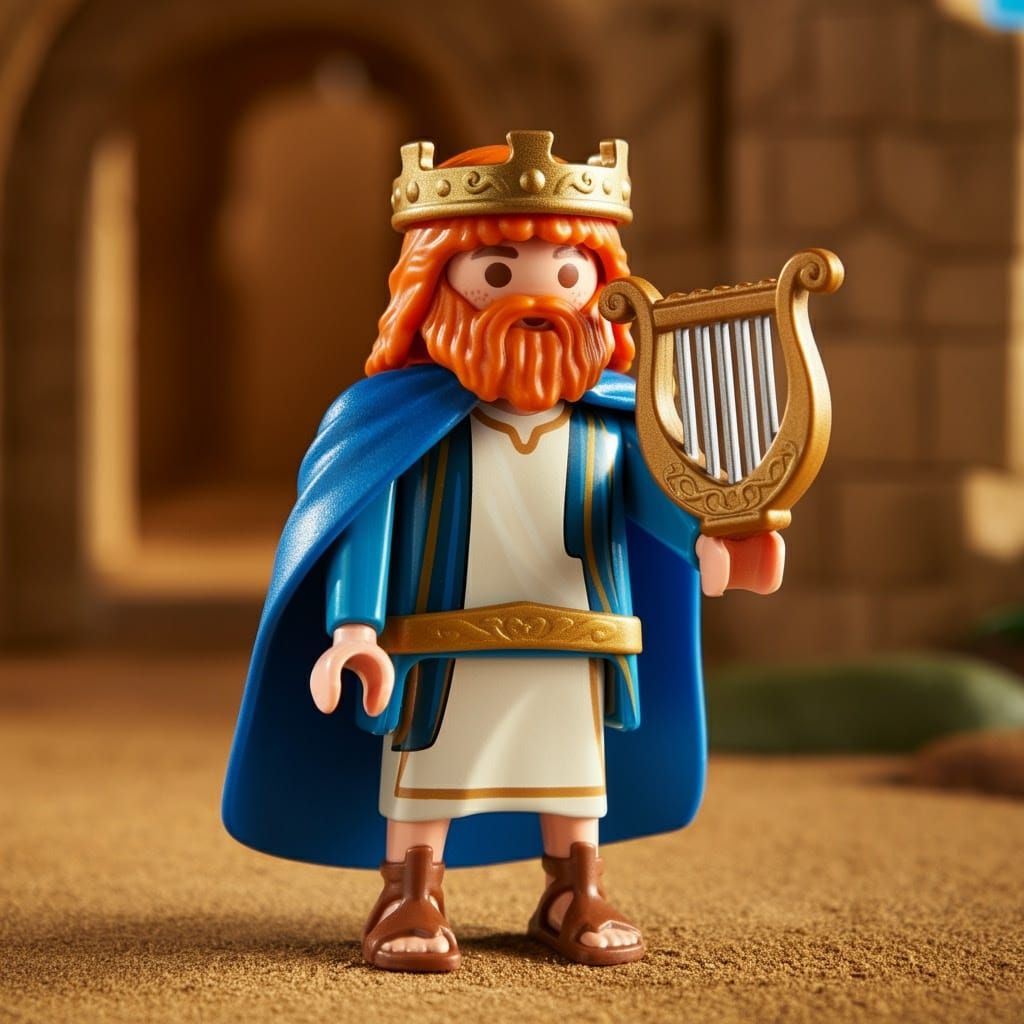 Playmobil-Style King David Figurine