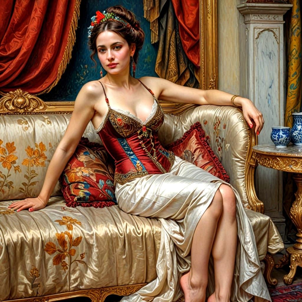 Ethereal Portrait of a Confident Woman in Hyperrealistic Sty...