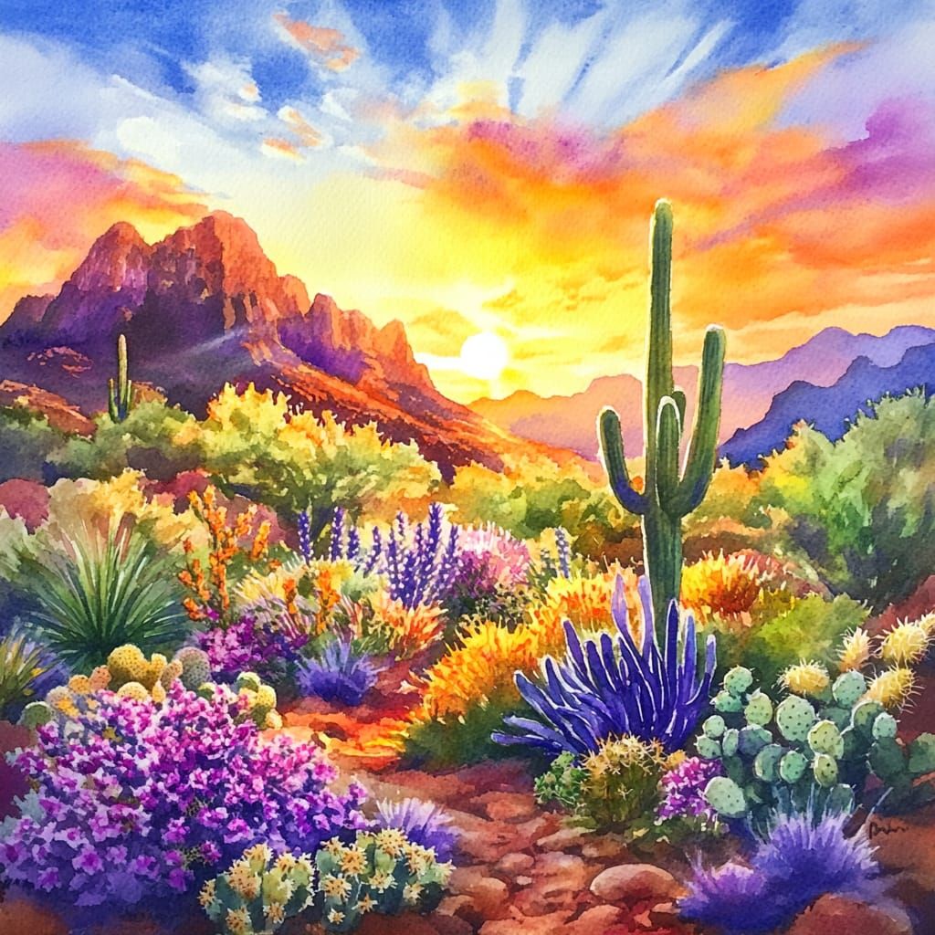 Watercolor Desert  by @Inkrose115