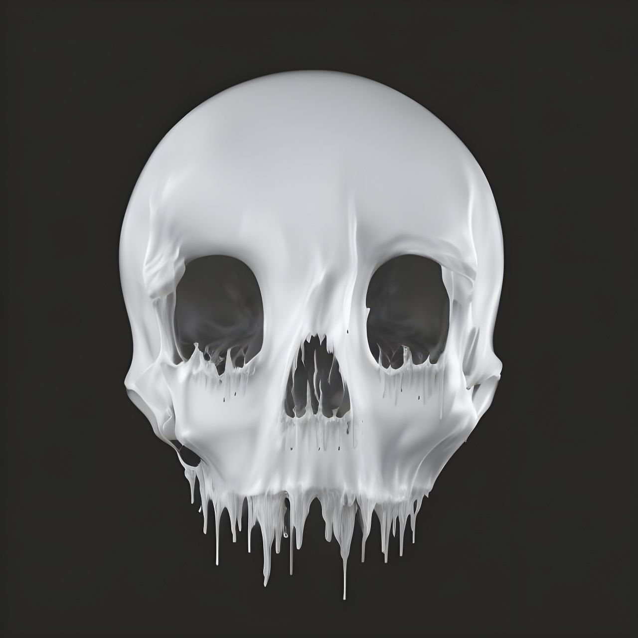 Scary Melting Skull Art in Hyperrealistic Style