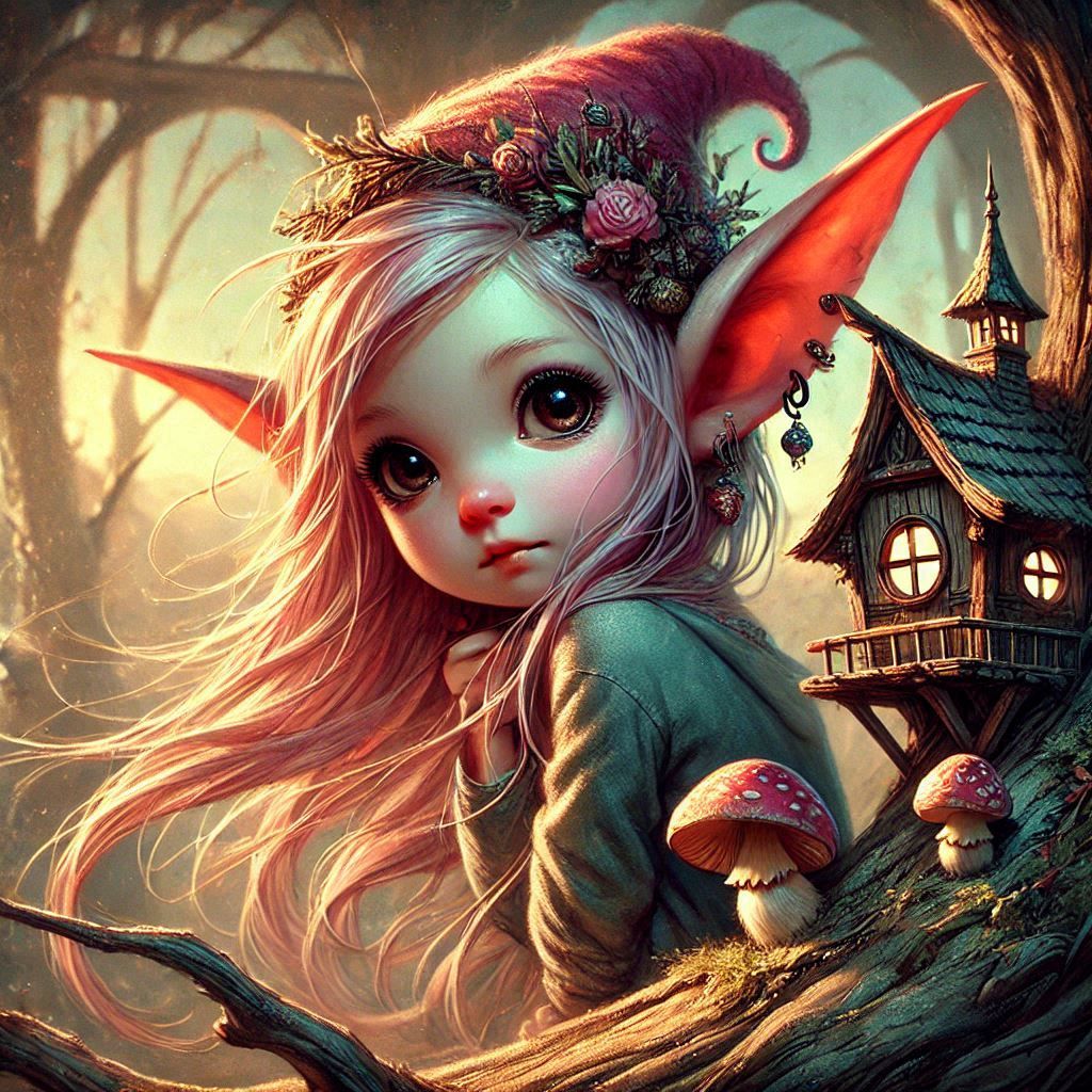 adorable fairy-tale fantasy creature portrait..