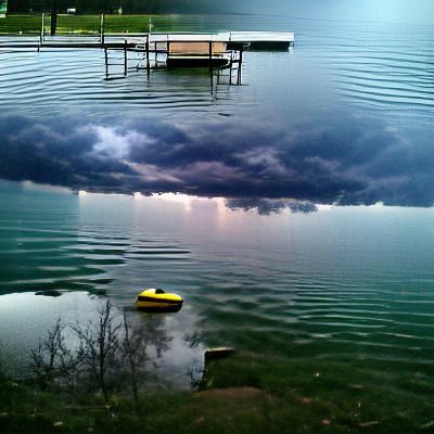 Calm lake before the storm