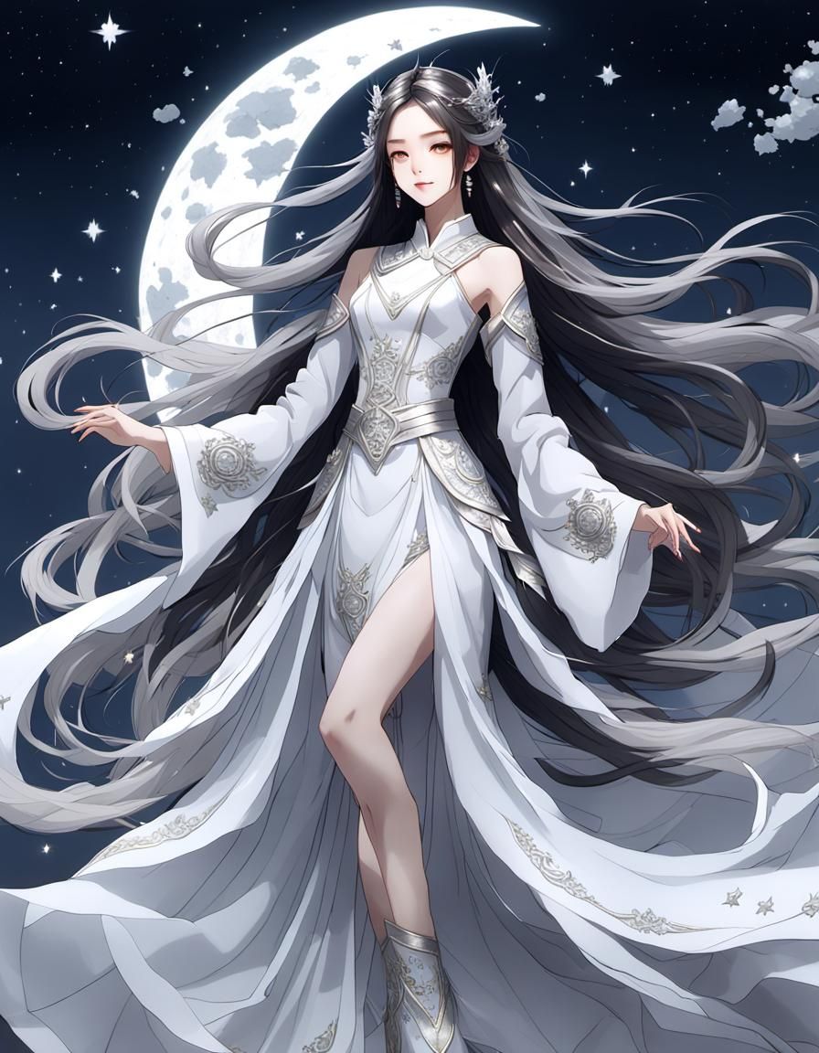 Chinese moon goddess Chang e - AI Generated Artwork - NightCafe Creator