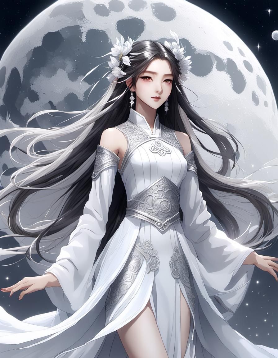 Chinese moon goddess Chang e - AI Generated Artwork - NightCafe Creator