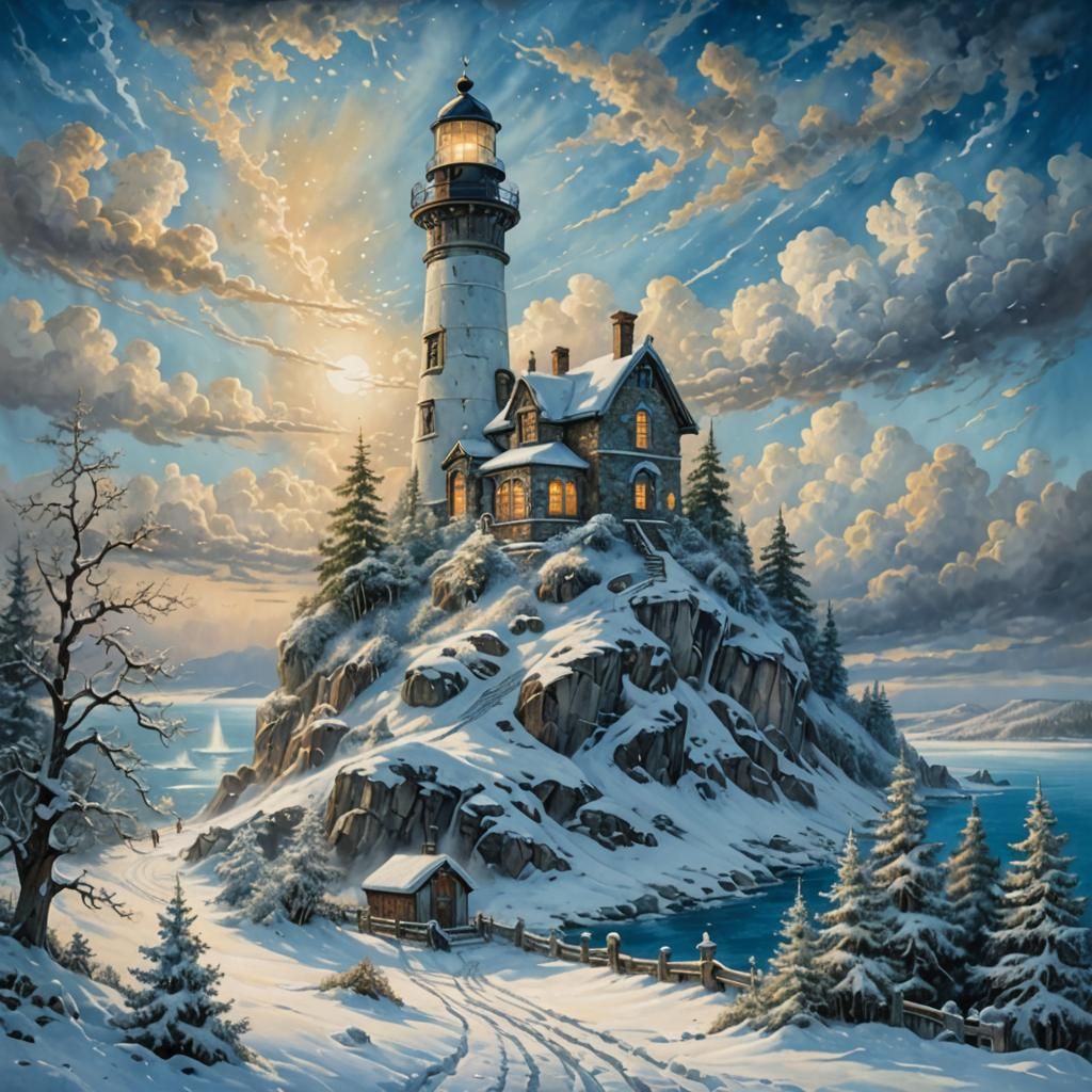 Winter Lighthouse  by @Elena