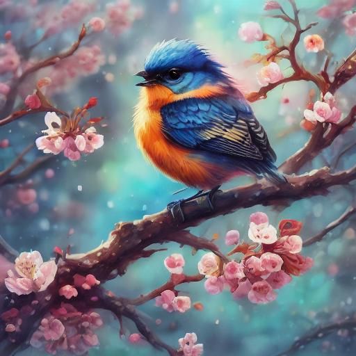 <lora:Watercolor art:1.0> Blossom bird 