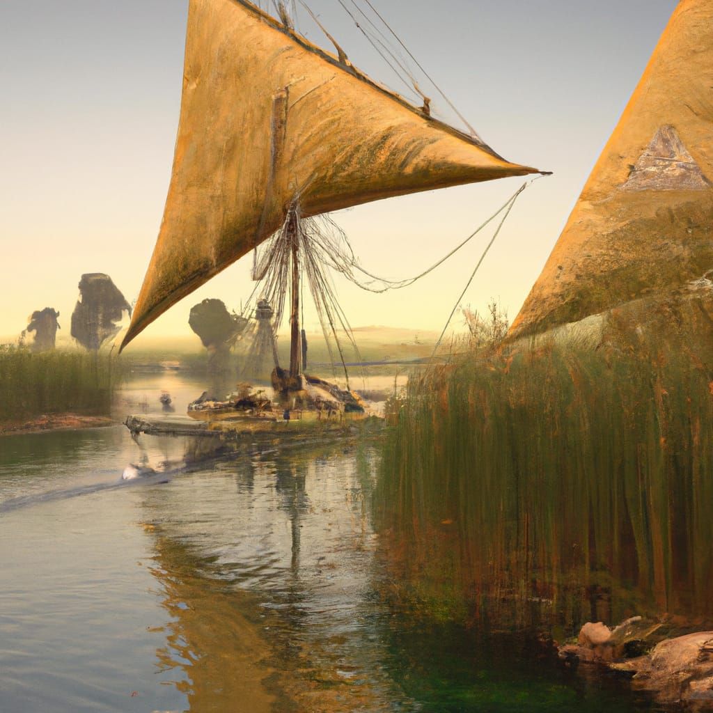 steam powered yacht floating down the Nile river past pyramids and