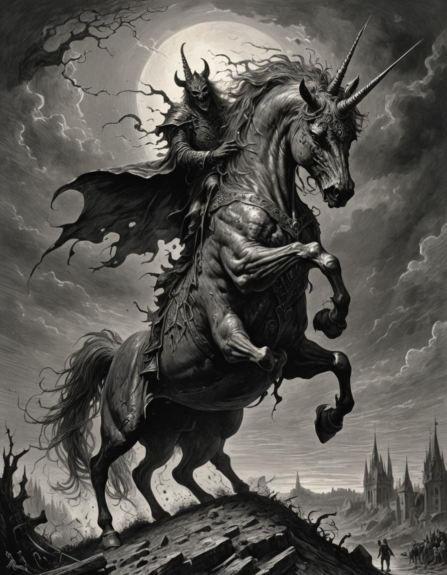 The Cursed Unicorn - AI Generated Artwork - NightCafe Creator