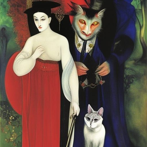 Good and smart vampire lord with two siamese cats 
By Mikhai...