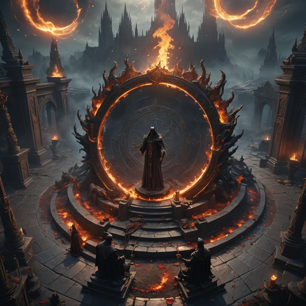 The magicians called upon their patron in a ritual place - AI Generated ...