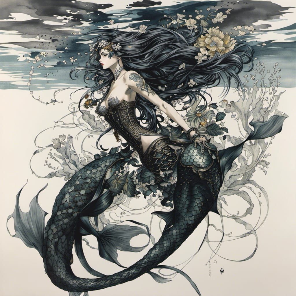 Gothic mermaid  by @AliMezzanotte