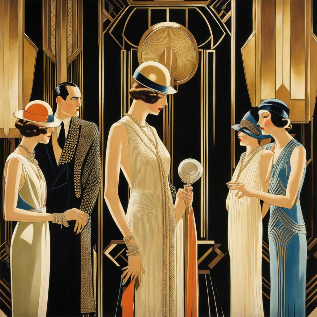 Art Deco People (a) - Ai Generated Artwork - Nightcafe Creator