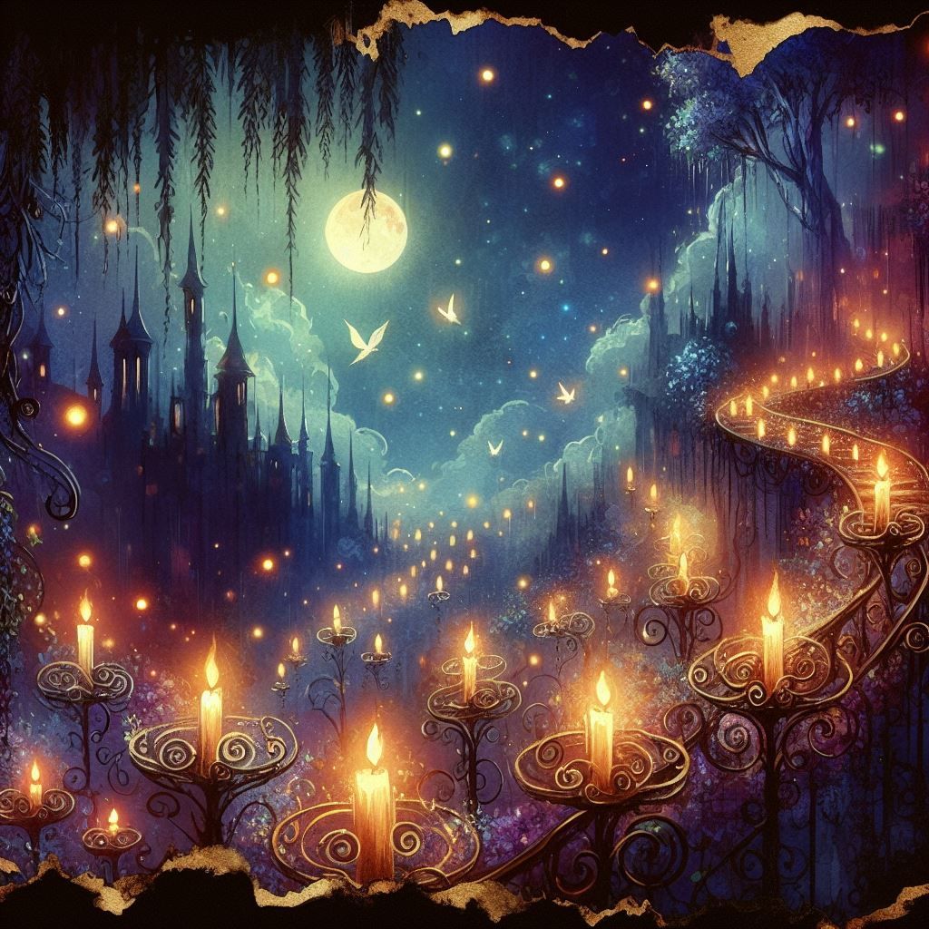 Candlelit midnight paths