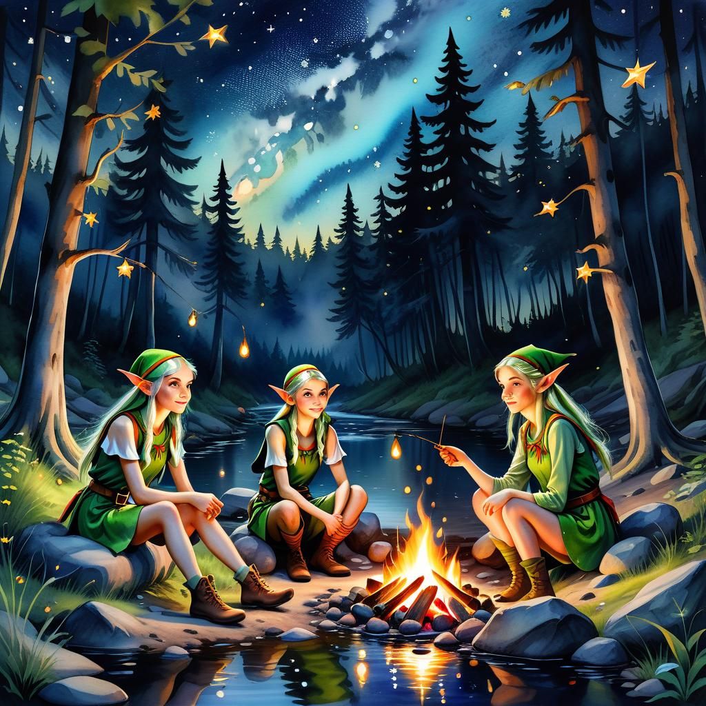 Campfire 2 - AI Generated Artwork - NightCafe Creator