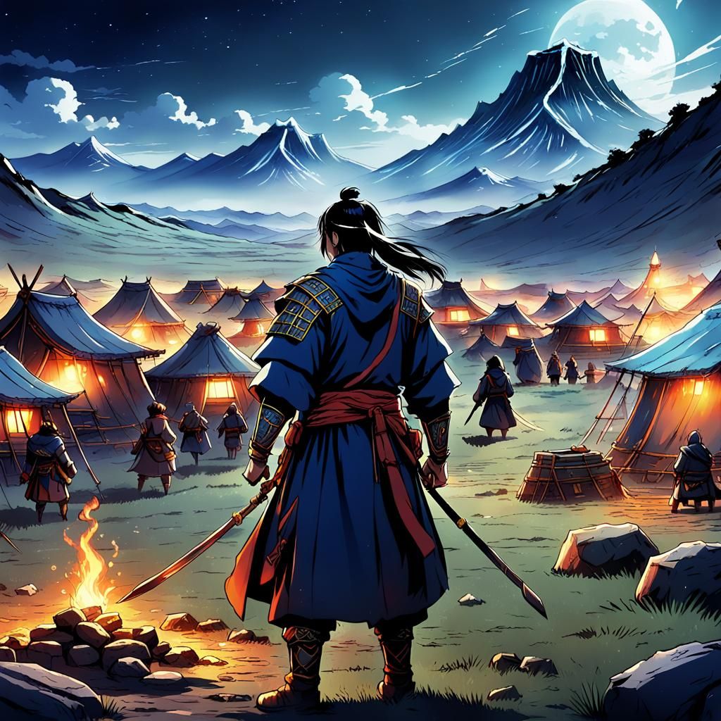 ancient (Mongolian camp) by artist "anime", Anime Key Visual, Japanese Manga, Pixiv, Zerochan, Anime art, Fantia Masterp...