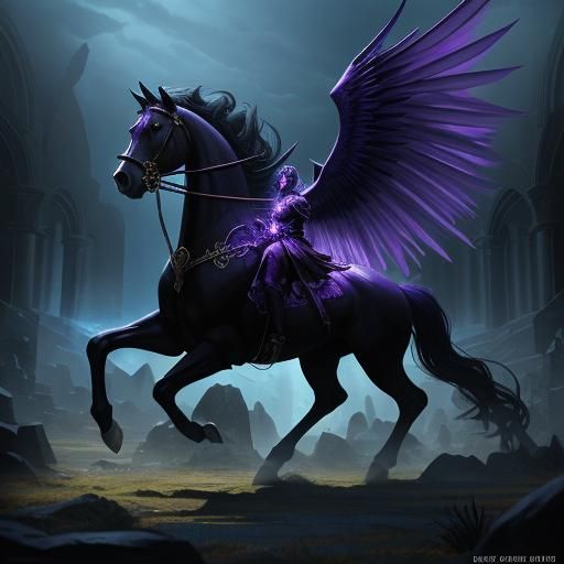 Necromanser vs horse angel arena fight, HD, realistic, fighting scene