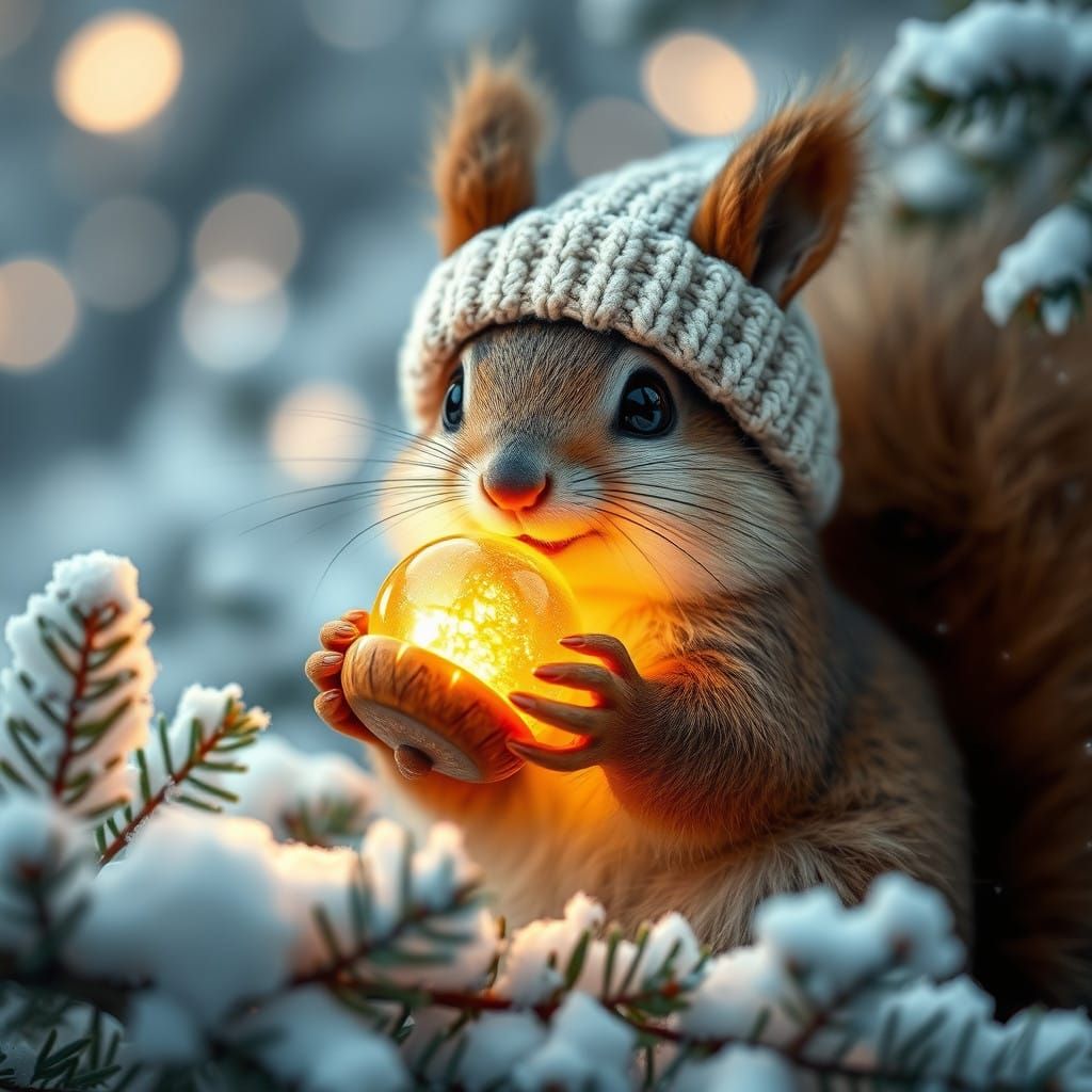 a fluffy squirrel for xmas!  by @BelgiumJumpAI