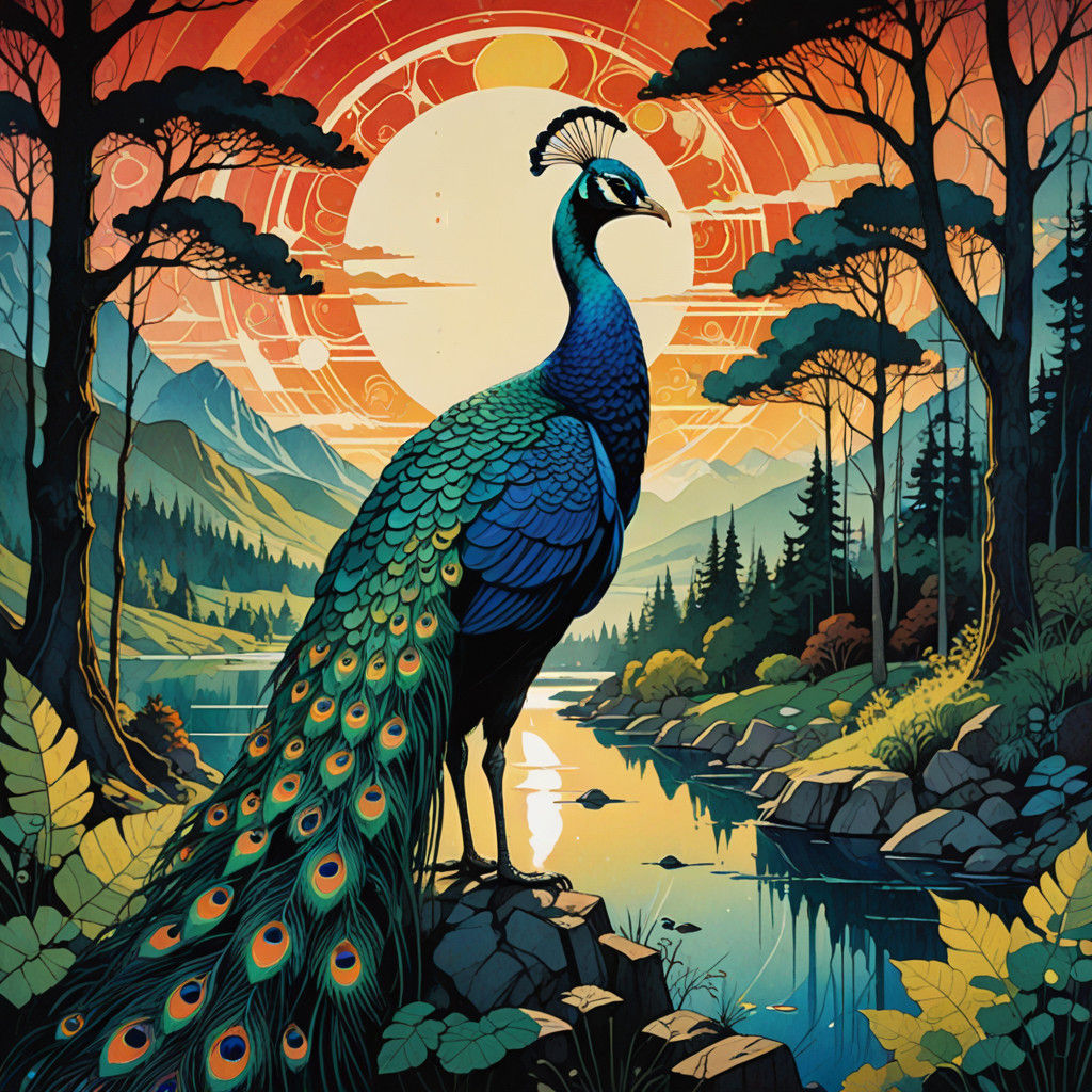 dawn, peacock   by @Base the Bass