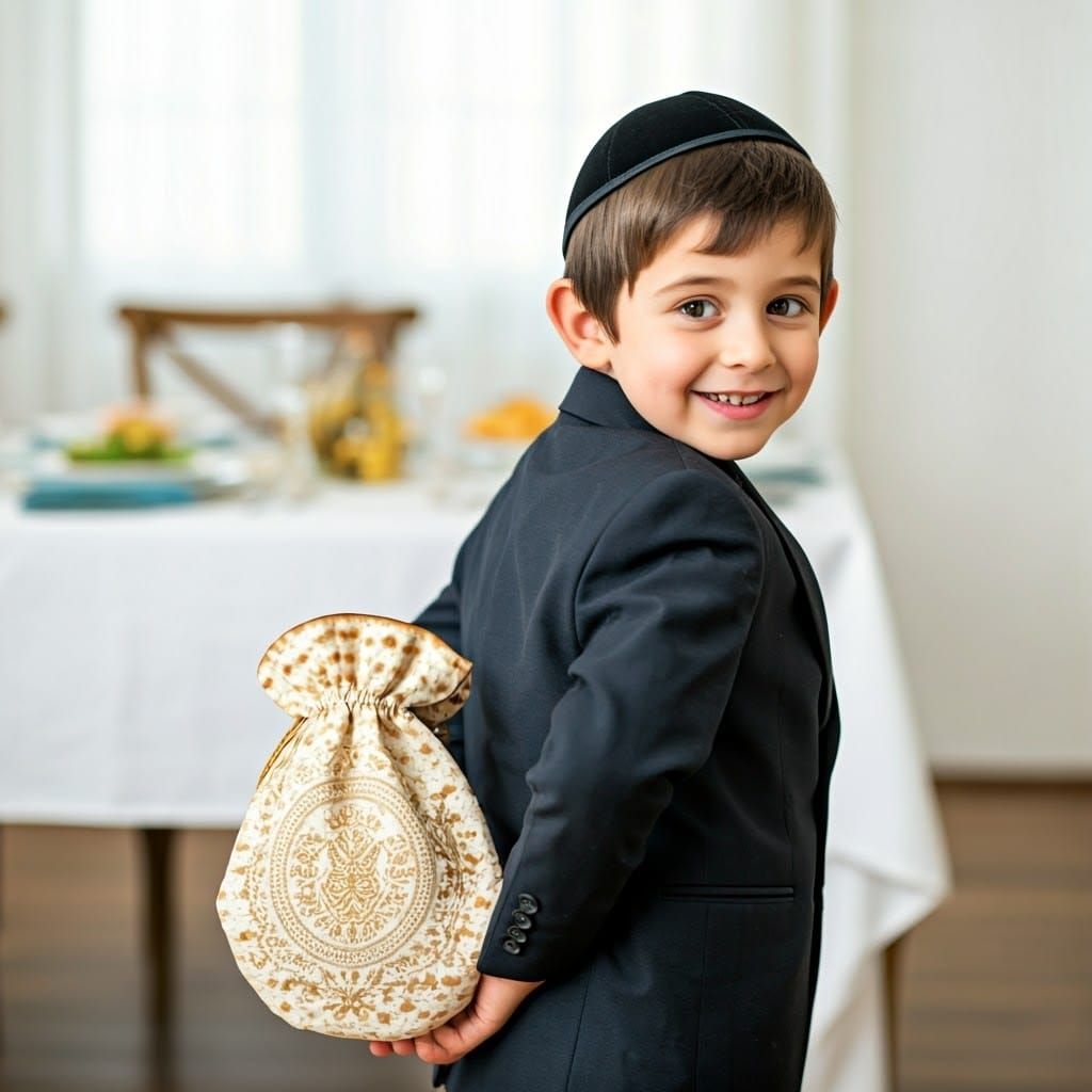 Mischief at the Passover Seder in Vibrant Hasidic Style