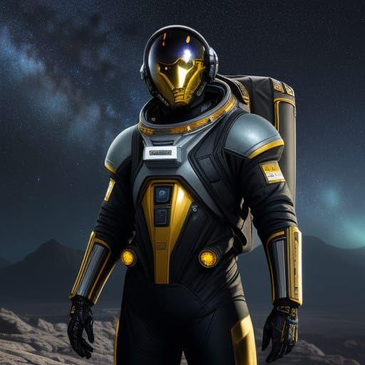 Heroic Astronaut Stands Tall on Distant Planet