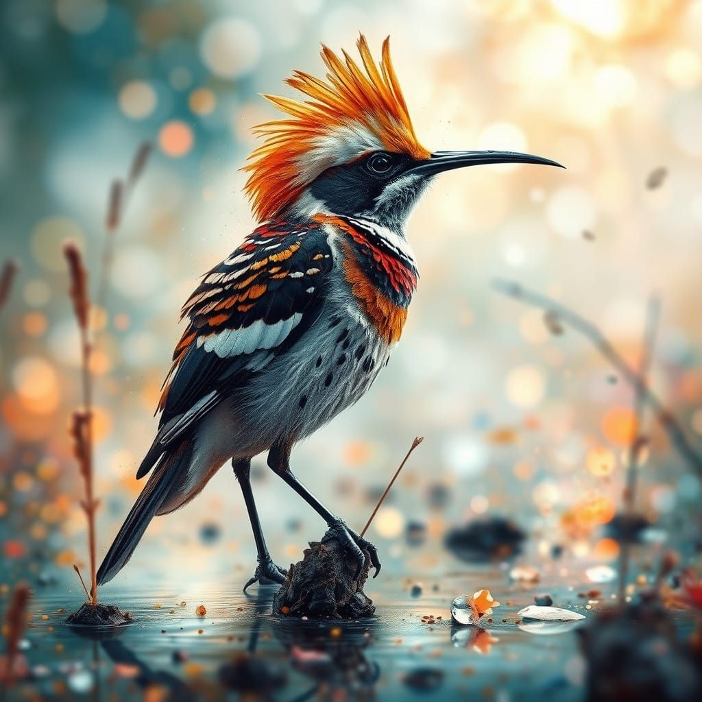 Hoopoe bird   by @BelgiumJumpAI