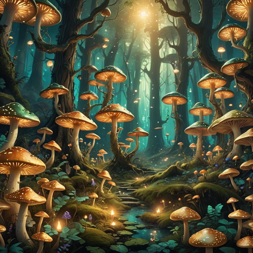 Luminescent Forest: A Detailed Matte Painting