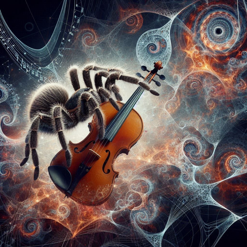 Tarantula playing violin