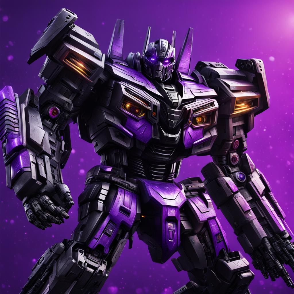 Black and purple transformer with hand cannons - AI Generated Artwork ...