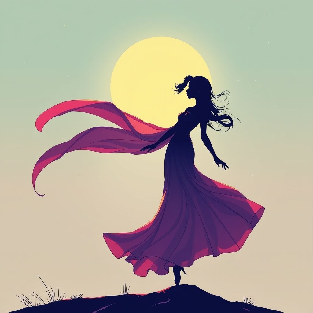 A woman in a graceful