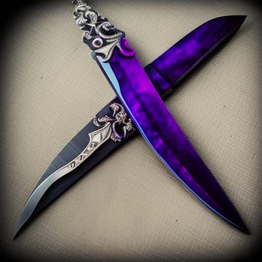 Beautiful Vibrant Purple Sharp Gothic Dagger With Elegant Handle 