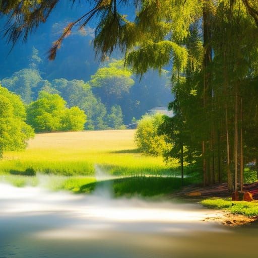 Bright hot summer day.