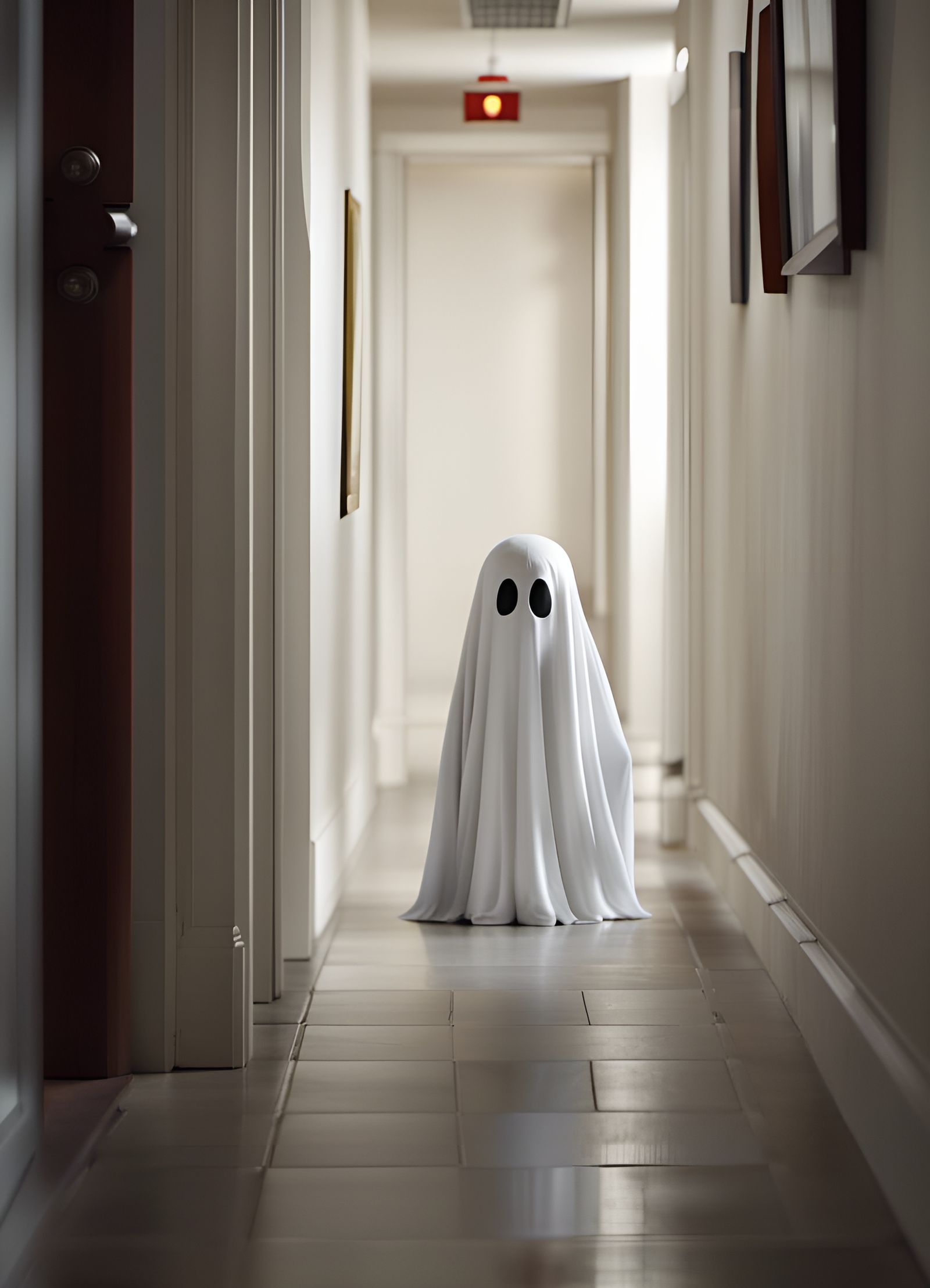 little shy ghost hiding in the corridor - AI Generated Artwork ...