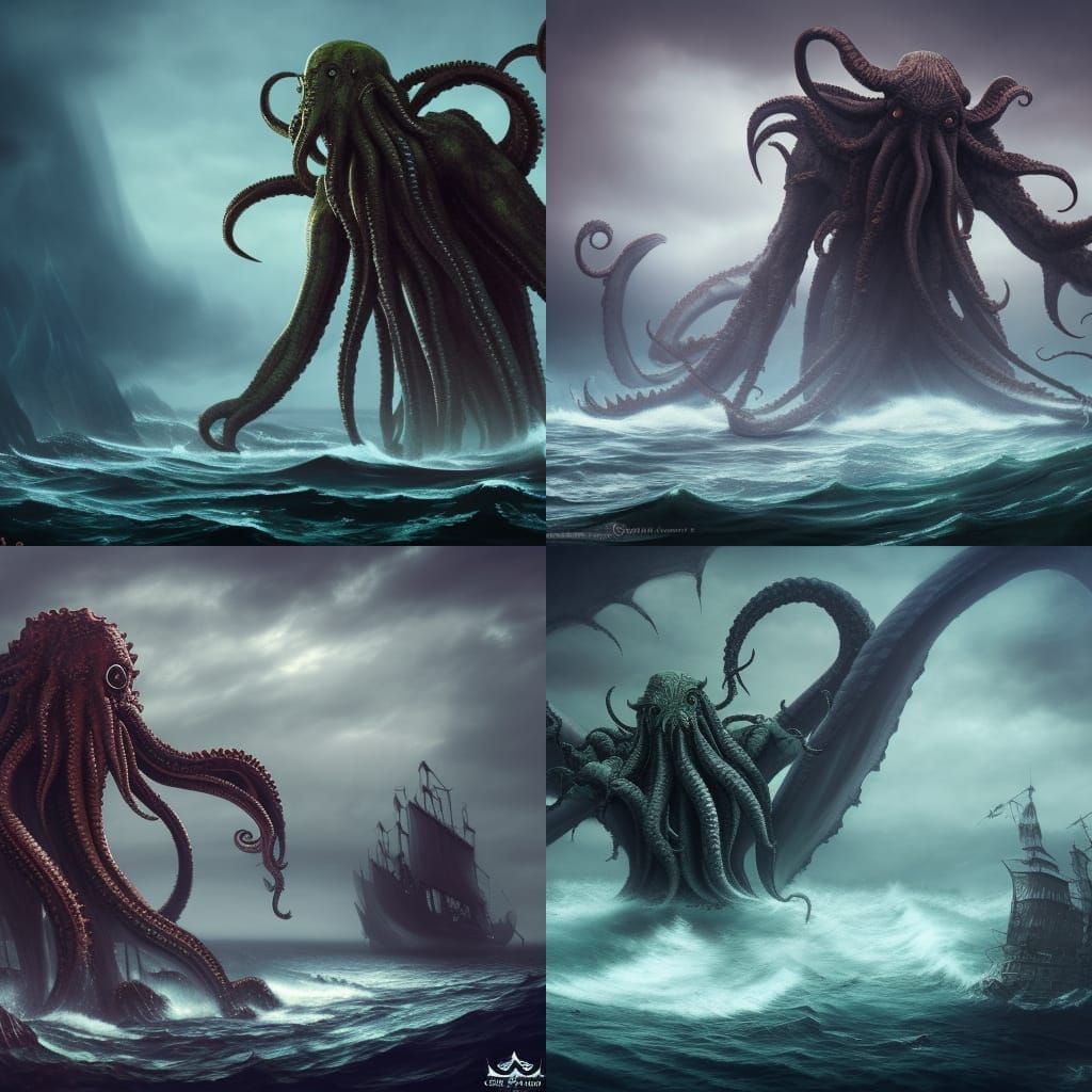 Giant Cthulhu and the pirate ship. - AI Generated Artwork - NightCafe ...