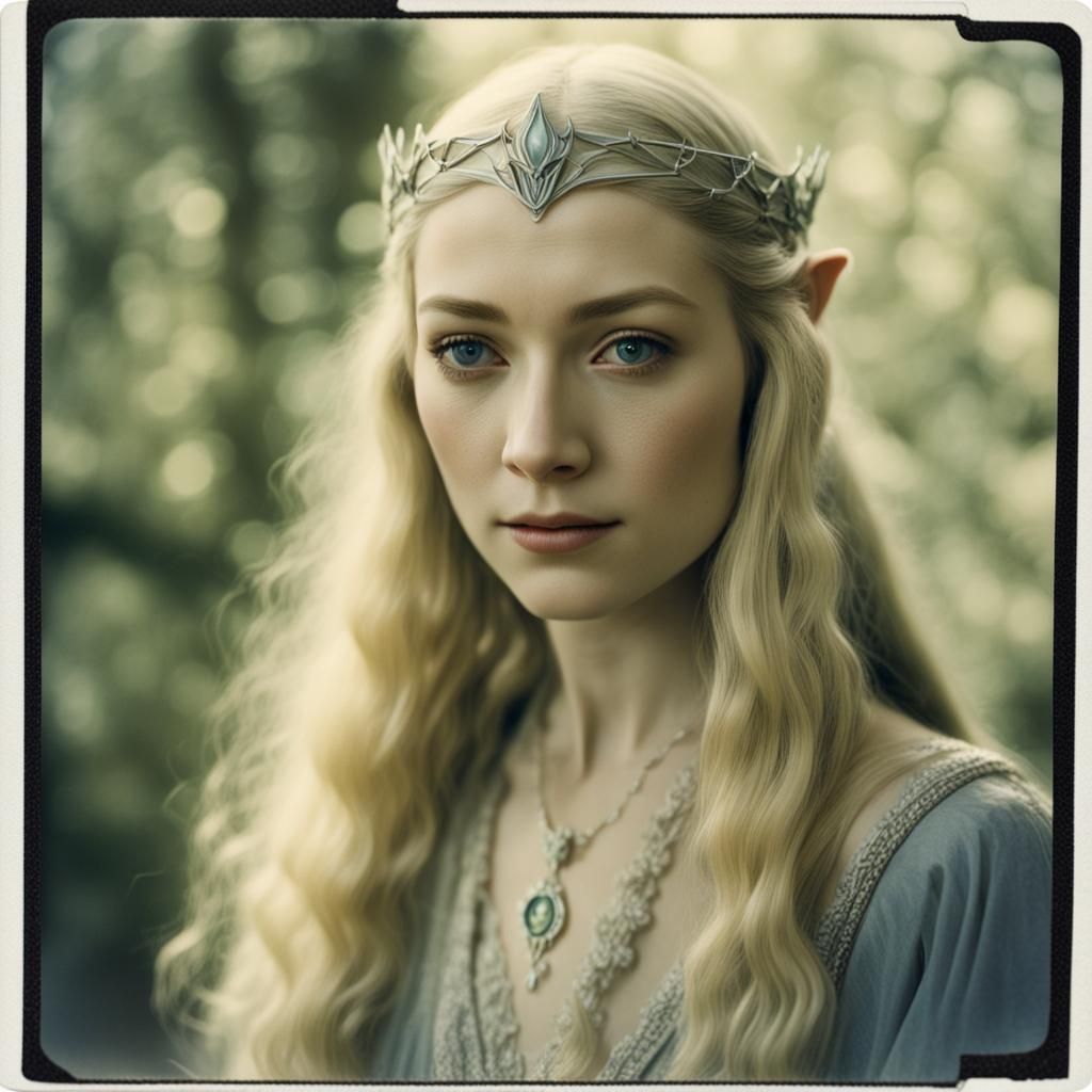 Vintage Polaroid Galadriel - AI Generated Artwork - NightCafe Creator