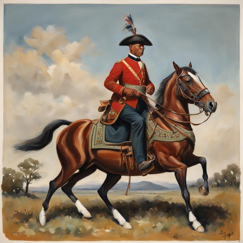 Trumpeter on horseback