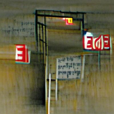 The sign at the exit reads "remember that beginning s end an...
