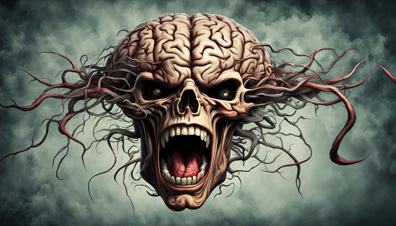 slowly going insane, mad, screaming brain