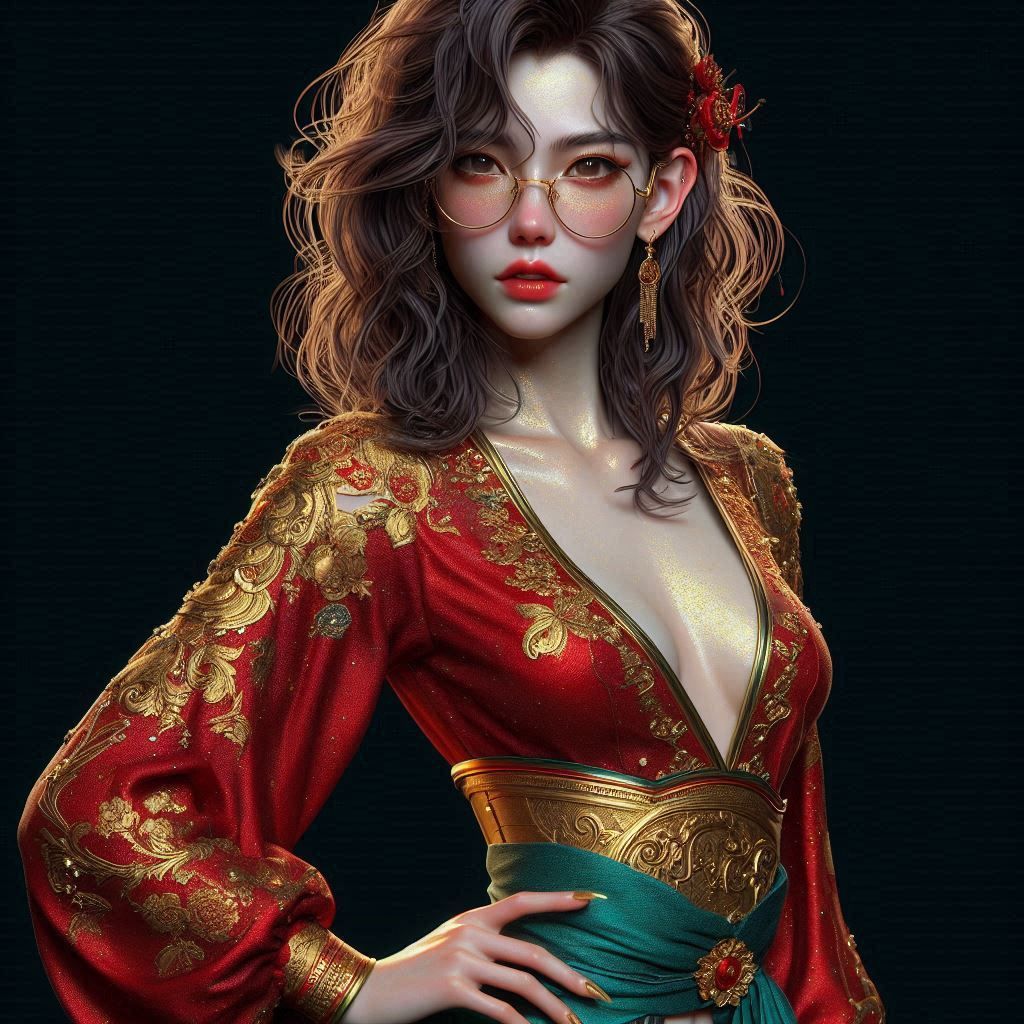 Studien zu einem ausserirdischen Mädchen Ganzkörper porträt ...