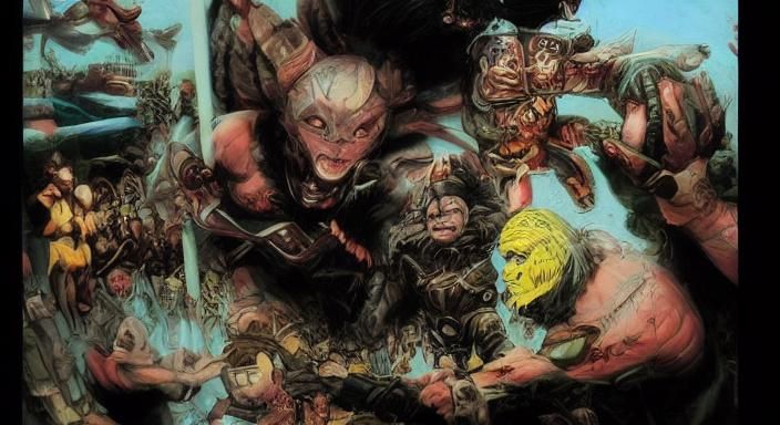 Marvel Comics, Studio Ghibli, ultra-detailed,  hyper-colors,...
