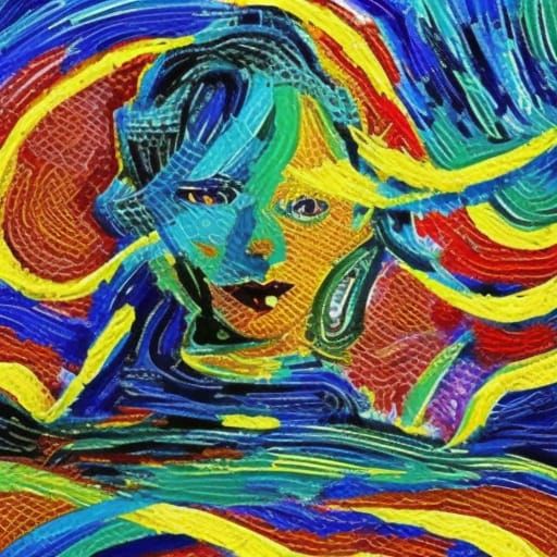 quantum woman of love Van Gogh neo-impressionism expressioni...